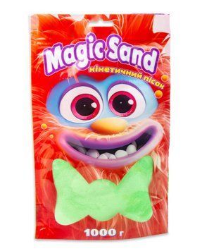 Кинетический песок Strateg Magic Sand 39404-2 зеленый 1 кг с 5 формочками для лепки детей 3+ 39404-2 фото