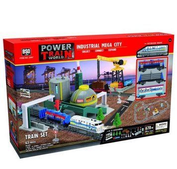 Детская железная дорога Power Train World с автостанцией, 61 элемент, 670 см колеи, свето-звук (2087) 2087 фото