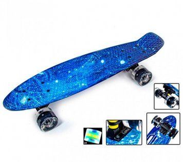 Пенни борд Fish Skateboards Spice со светящимися колесами, дека 57 см, ABEC-7, до 85 кг PFO07 фото