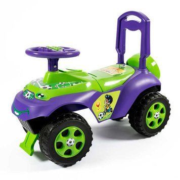 Детская музыкальная машинка каталка Автошка Doloni Toys Фиолетовый Зеленый 0142/02 толокар спинка сигнал 0142/02UA фото
