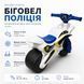 Беговел музыкальный Doloni Полиция 0139/51 белый с сиреной и светом, до 4 лет, устойчивый мотобайк 0139/51 фото 1