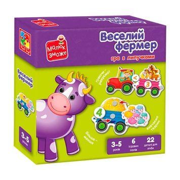 Розвиваюча гра Vladi Toys VT2100-13 &laquo;Веселий фермер&raquo; з липучками для дітей 3-5 років VT2100-13 фото