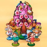 Деревянная игра на липучках &laquo;Времена года. Абрикоса&raquo; ПСД295, 59 деталей &mdash; развивающая игра Ubee для детей 2+ ПСД295 фото