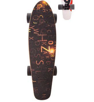 Лонгборд Bambi LB21002 22" (56 см) коричневий, колеса PU 70 мм, підшипники ABEC-11, конструкція дроп-троу LB21002_Brown фото