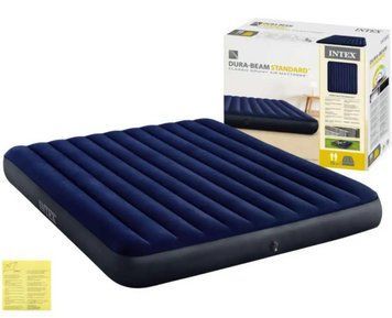 Надувной матрас Intex 64755 двуспальный 183x203x25 см. Dura-Beam флок ПВХ до 273 кг для дома и кемпинга. 64755 фото