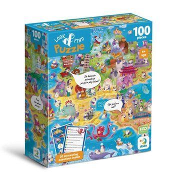 Пазл Dodo Look and Find Світ пінгвінів 100 елементів, що розвиває, дитячий, 6+, картки-завдання 300670 фото