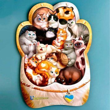 Дерев'яний пазл-вкладиш "Котики-муркотики" Ubumblebees, що розвиває гру для дітей від 2 років. ПСФ133 фото