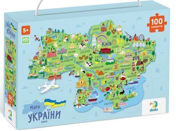 Пазл Dodo &laquo;Карта України&raquo; 100 елементів, навчальний пазл для дітей віком від 5 років, розмір 46&times;64 см 300267 фото