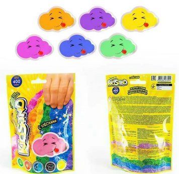 Кинетический песок KidSand Danko Toys KS-03-03 с блестками 400 г, цвета в ассортименте, 3+ KS-03-03 фото