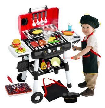 Дитячий гриль Барбекю WD-503B з димом, світлом і звуком, кухня BBQ з фартухом та аксесуарами, 3+ WD-503B фото