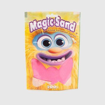 Кинетический песок Strateg Magic Sand розовый 200 г с формочками, игровой набор для детей от 3 лет 39401-8 фото