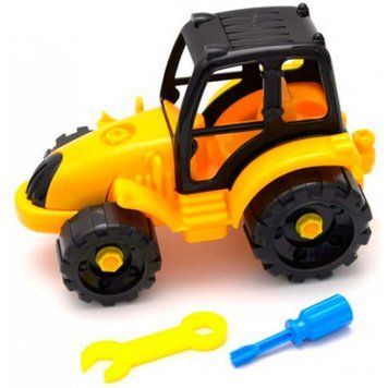 Розвиваючий конструктор Toys-plast "Трактор" з викруткою, пластиковий набір для дітей 12x15x23,5 см ИП.30.005 фото