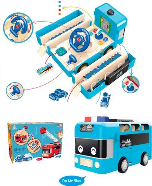 Автобус-трансформер полицейский Pretty Fun Longxiang Toys с рулем и музыкой 265-5 для мальчиков 3+ 265-5 фото