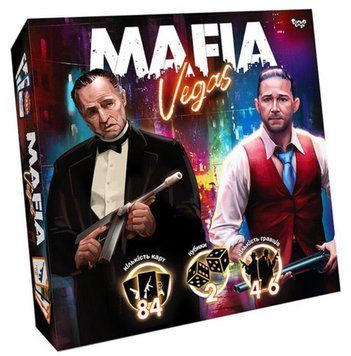 Настільна гра Danko Toys Mafia Vegas (MAF-02-01U) для 4-6 гравців, з ролями та кидком кубиків MAF-02-01U фото