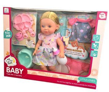 Інтерактивна лялька Baby 98031 35 см п&rsquo;є воду, ходить на горщик, плаче, з одягом та аксесуарами 98031 фото