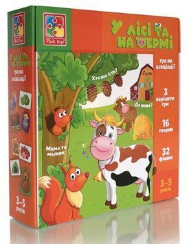 Міні-розвивачка Vladi Toys VT1804-46 &laquo;У лісі та на фермі&raquo; &ndash; вчимо тварин, увагу та пам'ять VT1804-46 фото
