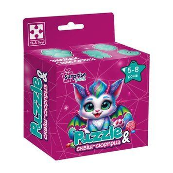 Пазли Vladi Toys "Кольоровий дракончик"із сквіш-сюрпризом VT8030-05 Nehochuha VT8030-05 фото