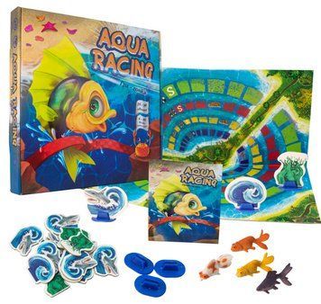 Настольная игра Strateg Aqua Racing (30416) на украинском языке, детская развивающая игра-гонка 4+ 30416 фото