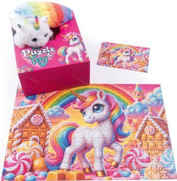 Пазл Vladi Toys De.tail Єдиноріжка 260 деталей DT200-11 з м'якою іграшкою та постером DT200-11 фото